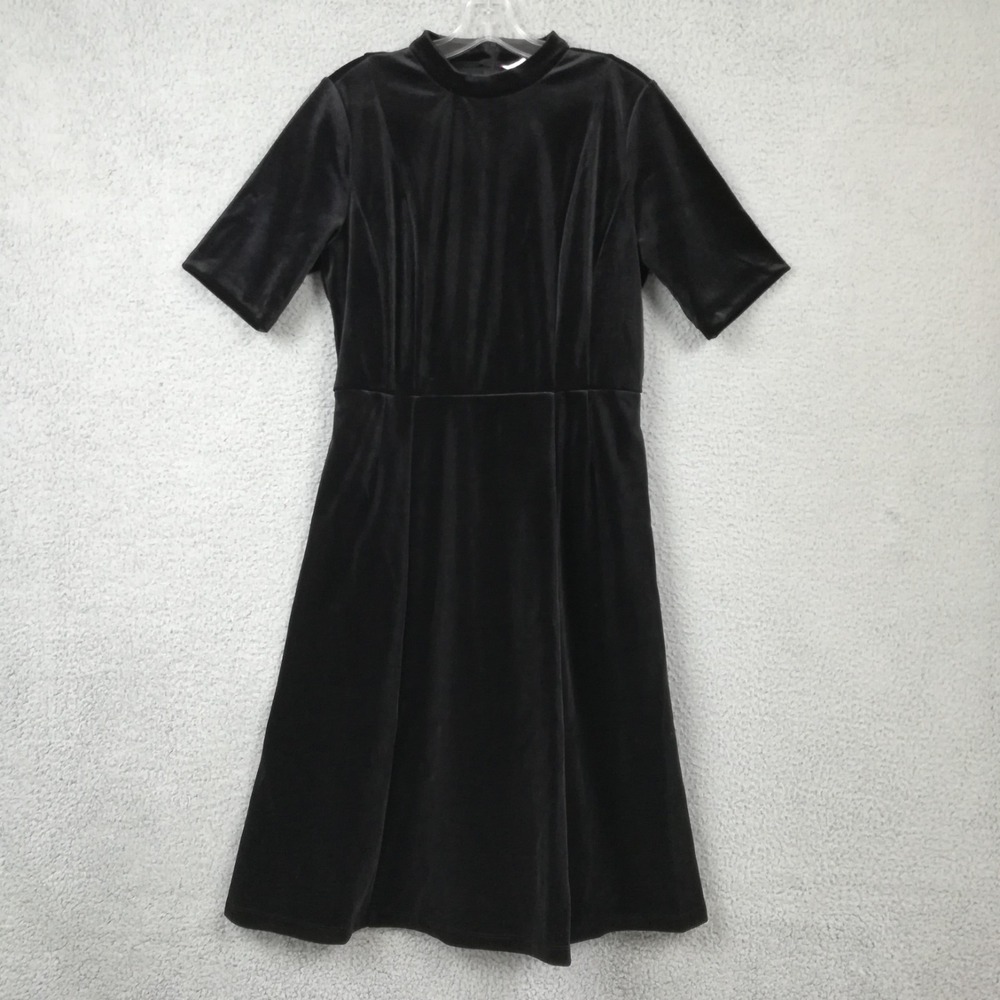 Isaac Mizrahi Live! Womens Dress Fit & Flare Always Isaac Velvet Black 8